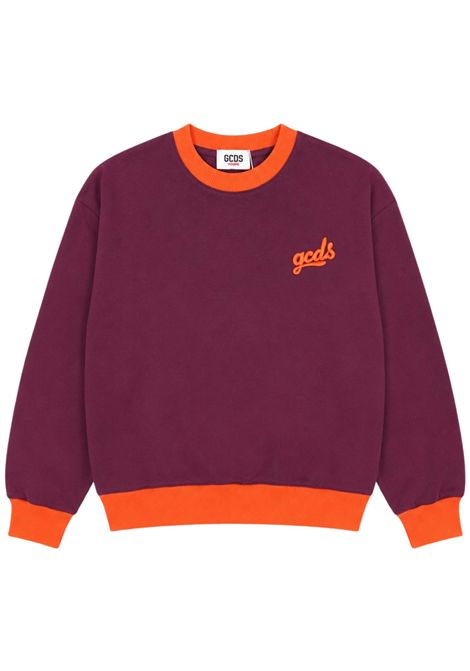 Unisex burgundy cotton sweatshirt GCDS | C2BJQE532F342BORDEAU