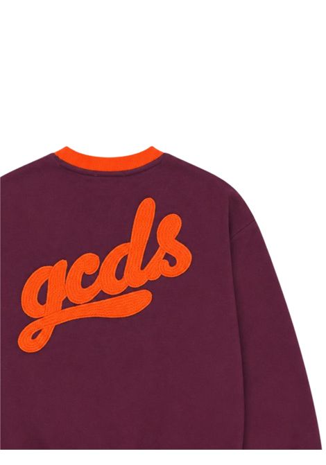 Unisex burgundy cotton sweatshirt GCDS | C2BJQE532F342BORDEAU