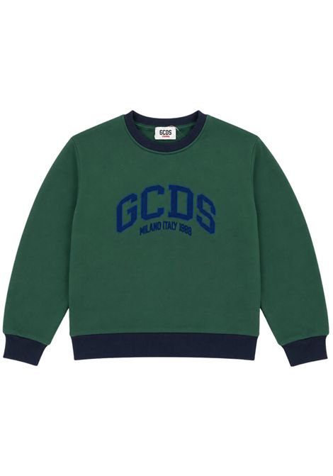 Felpa unisex verde in cotone GCDS | C2BJQE559F342VERDE