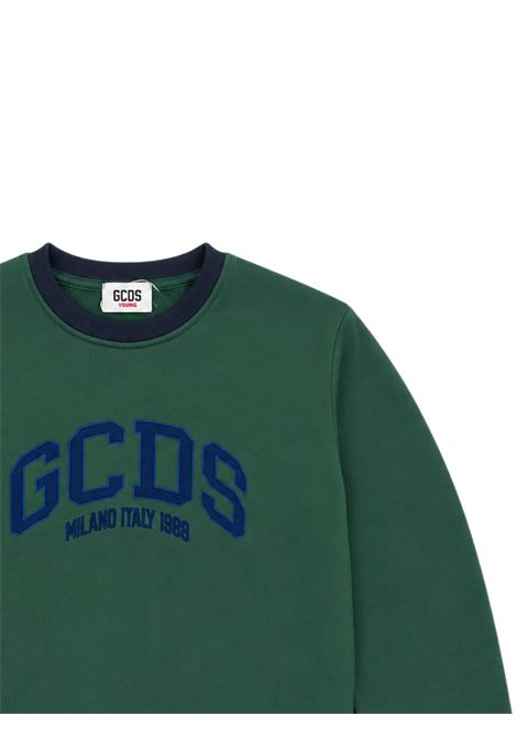 Felpa unisex verde in cotone GCDS | C2BJQE559F342VERDE