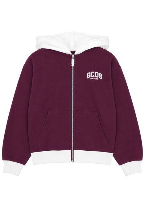 Burgundy cotton sweatshirt for girls GCDS | C2BJQE562F342BORDEAU
