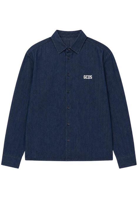 Camicia unisex in cotone denim GCDS | C2BJQH579D346DENIM