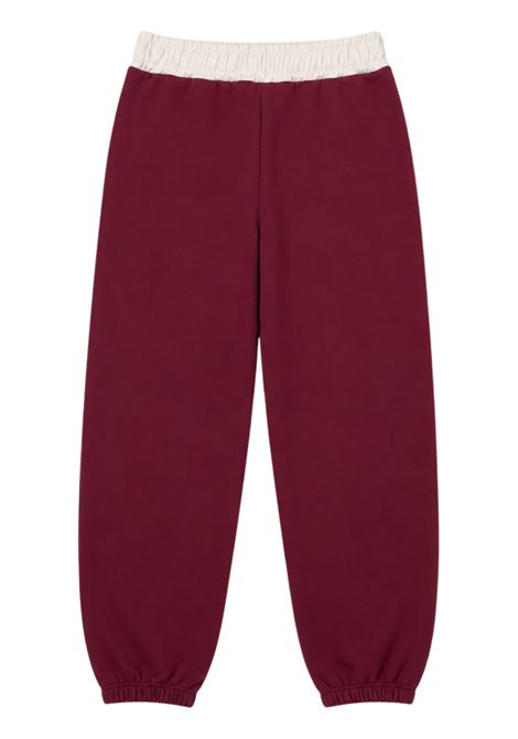 Burgundy cotton trousers for girls GCDS | C2BJQI563F342BORDEAU