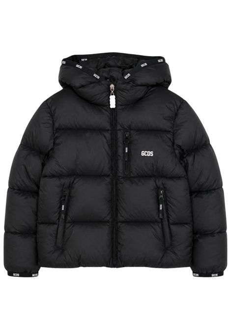Black padded children's jacket GCDS | C2BXQ614T340NERO