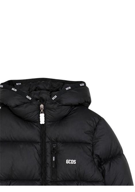 Black padded children's jacket GCDS | C2BXQ614T340NERO