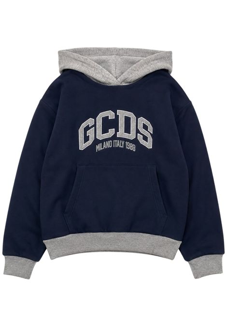 Felpa bambino blu in cotone GCDS | C2BXQE561F342BLU
