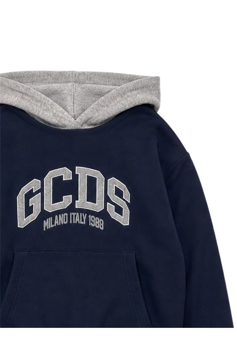 Felpa bambino blu in cotone GCDS | C2BXQE561F342BLU