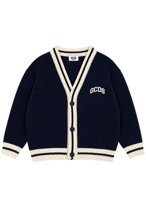 Cardigan unisex blu in lana GCDS | C2BXQF589K347BLU
