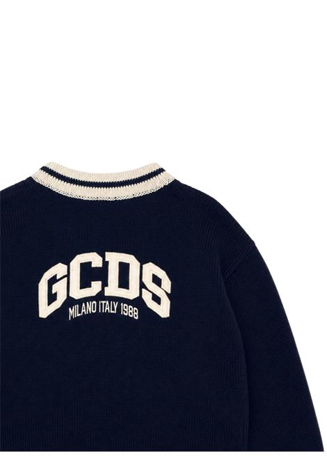 Cardigan unisex blu in lana GCDS | C2BXQF589K347BLU