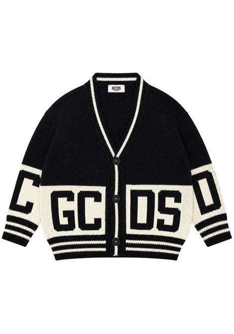 Cardigan unisex nero in lana GCDS | C2BXQF590K347NERO