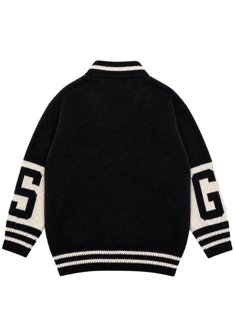 Cardigan unisex nero in lana GCDS | C2BXQF590K347NERO