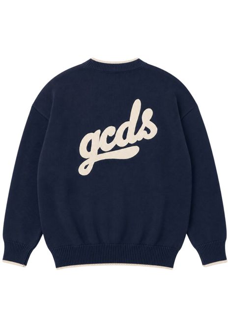 Blue viscose children's sweater GCDS | C2BXQF591K349BLU