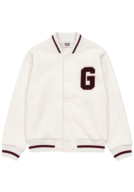 Bomber bambino bianco in cotone GCDS | C2GJQA564F344BIANCO