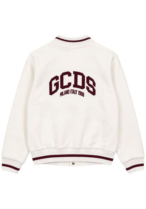 Bomber bambino bianco in cotone GCDS | C2GJQA564F344BIANCO