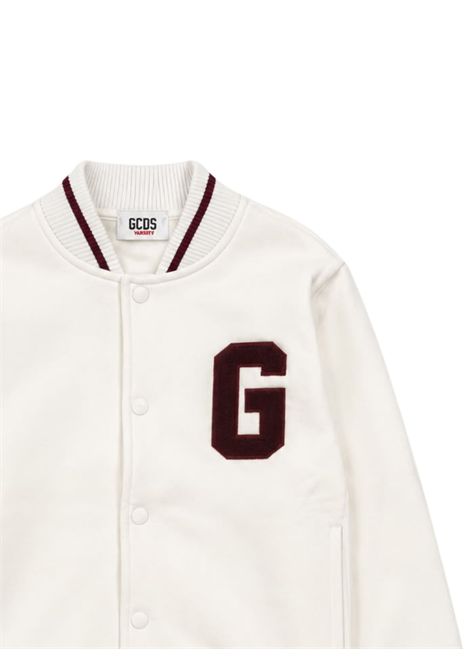 Bomber bambino bianco in cotone GCDS | C2GJQA564F344BIANCO