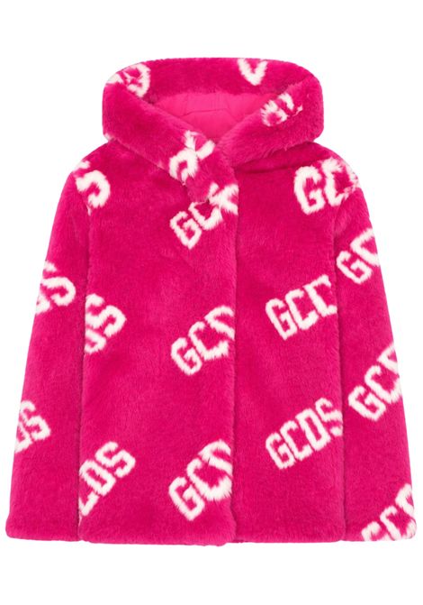 Fuchsia fur coat for girls GCDS | C2GJQA613E204FUCSIA