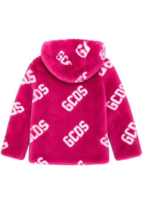 Fuchsia fur coat for girls GCDS | C2GJQA613E204FUCSIA