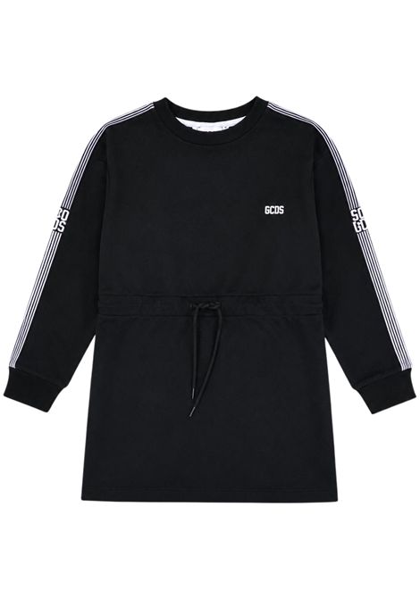 Abito bambina nero in cotone GCDS | C2GJQB513F342NERA