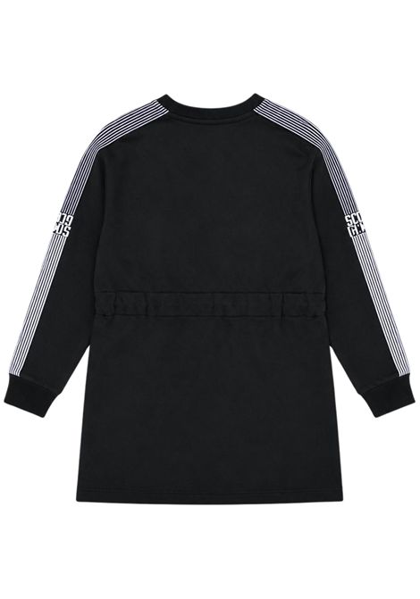 Abito bambina nero in cotone GCDS | C2GJQB513F342NERA