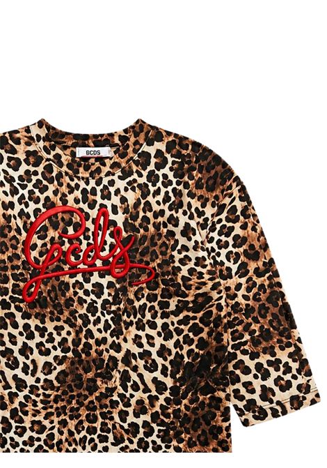 Girls' leopard cotton dress GCDS | C2GJQB549F342LEOPARDATO