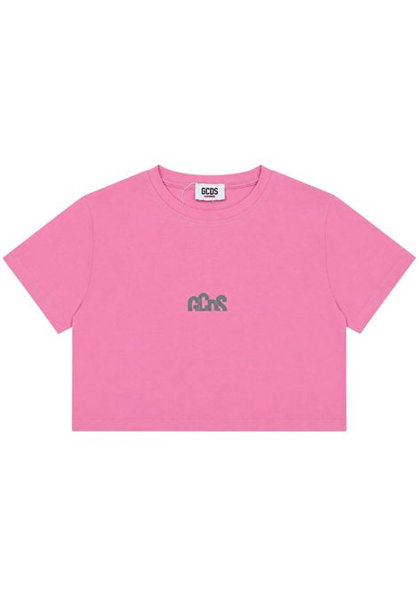 T-shirt bambina rosa in cotone GCDS | C2GJQC519J341ROSA