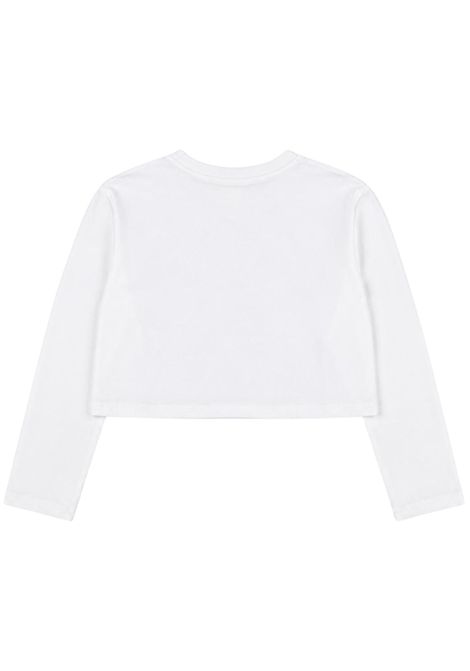 White cotton T-shirt for girls GCDS | C2GJQC520J341BIANCA