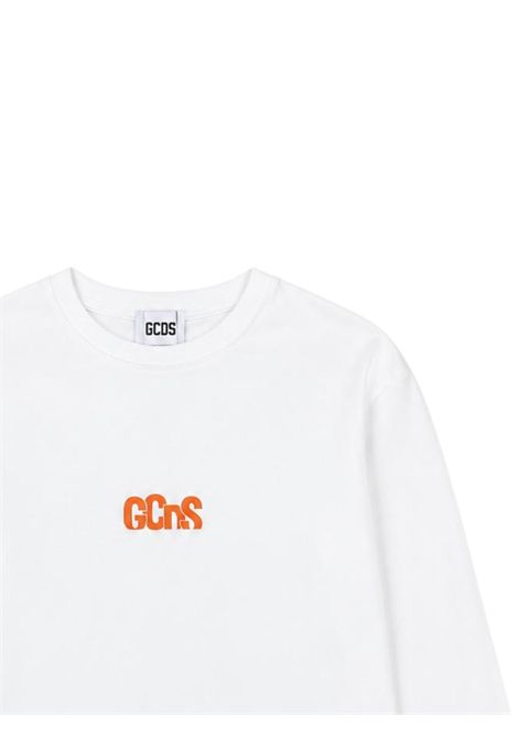 White cotton T-shirt for girls GCDS | C2GJQC520J341BIANCA