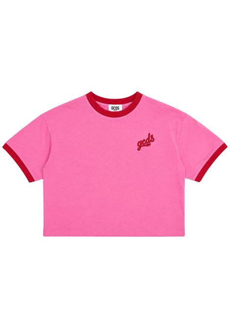 T-shirt bambina rosa in cotone GCDS | C2GJQC535J341ROSA