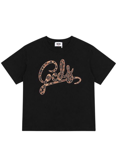 T-shirt bambina nera in cotone GCDS | C2GJQC551J341NERA