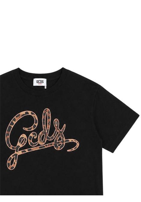 T-shirt bambina nera in cotone GCDS | C2GJQC551J341NERA