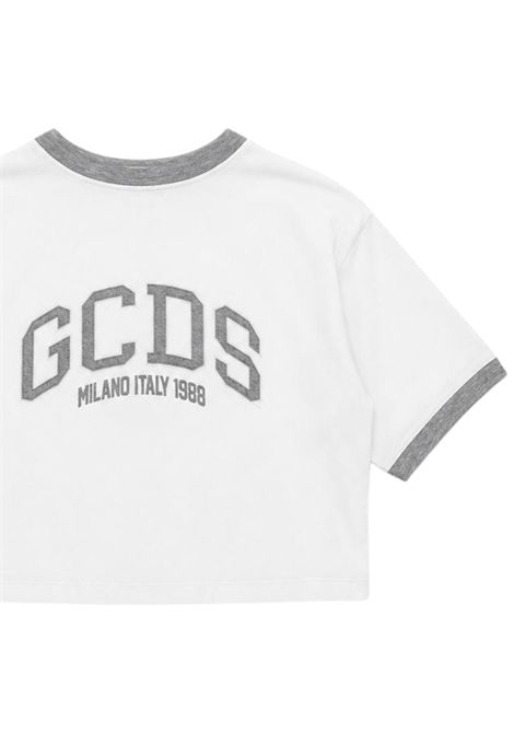 T-shirt bambina bianca in cotone GCDS | C2GJQC565J341BIANCA