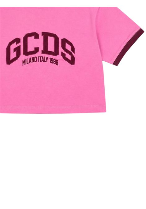 T-shirt bambina rosa in cotone GCDS | C2GJQC565J341ROSA