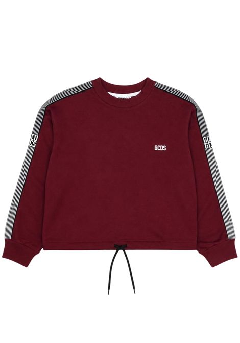Felpa bambina bordeau in cotone GCDS | C2GJQE510F342BORDEAU