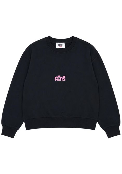 Black cotton sweatshirt for girls GCDS | C2GJQE521F342NERA
