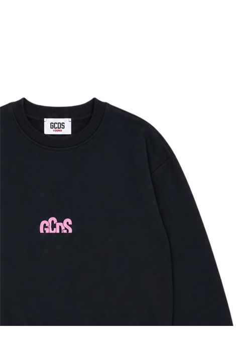 Black cotton sweatshirt for girls GCDS | C2GJQE521F342NERA