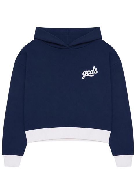 Felpa bambina blu in cotone GCDS | C2GJQE538F342BLU