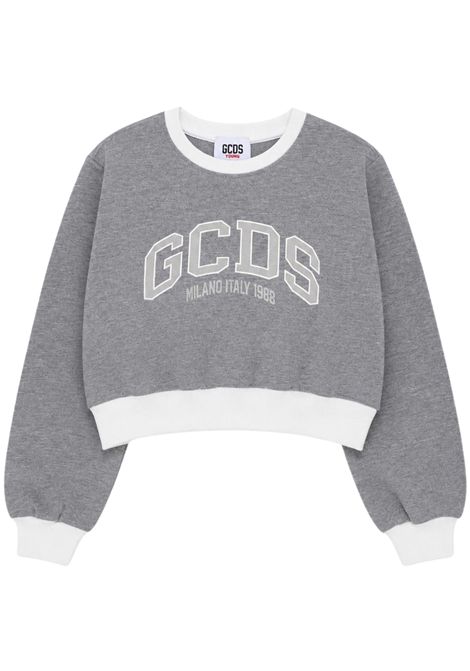 Girls' grey cotton sweatshirt GCDS | C2GJQE566F342GRIGIO