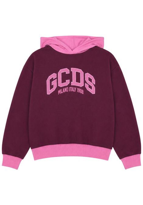 Felpa bambina bordeau in cotone GCDS | C2GJQE57OF342BORDEAU