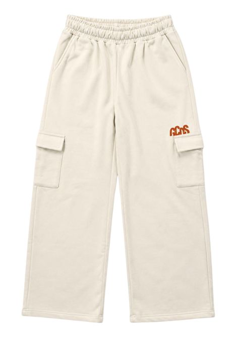 Pantalone bambina panna in cotone GCDS | C2GJQI525F342PANNA