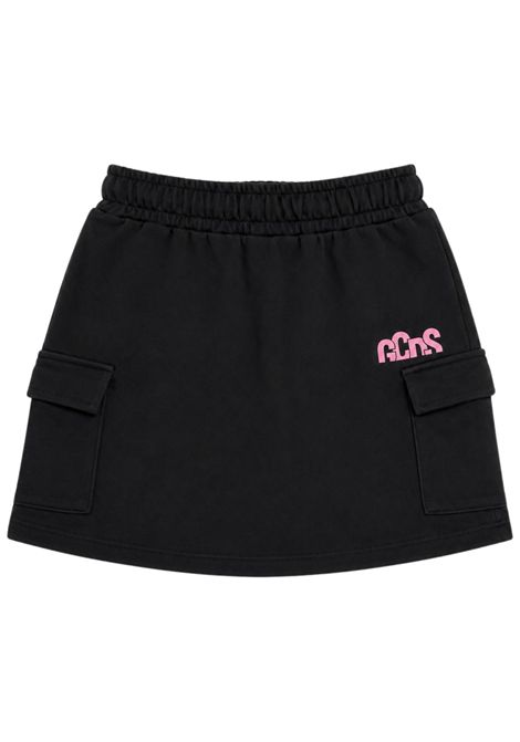Gonna bambina nera in cotone GCDS | C2GJQM524F342NERO
