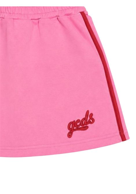 Gonna bambina rosa in cotone GCDS | C2GJQM540F342ROSA