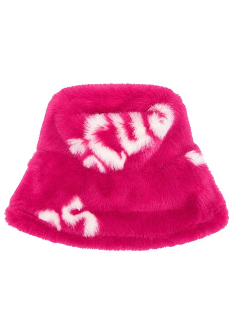 Cappello bambina fucsia in pelliccia GCDS | C2GJQN999E204FUCSIA