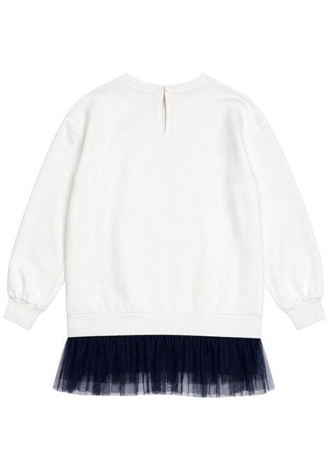 Abito bambina bianco in cotone GCDS | C2GXQB542F342BIANCA