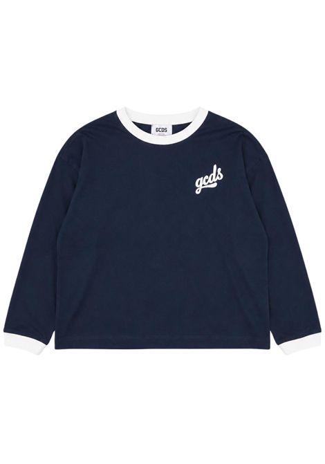 T-shirt bambina blu in cotone GCDS | C2GXQC536J341BLU