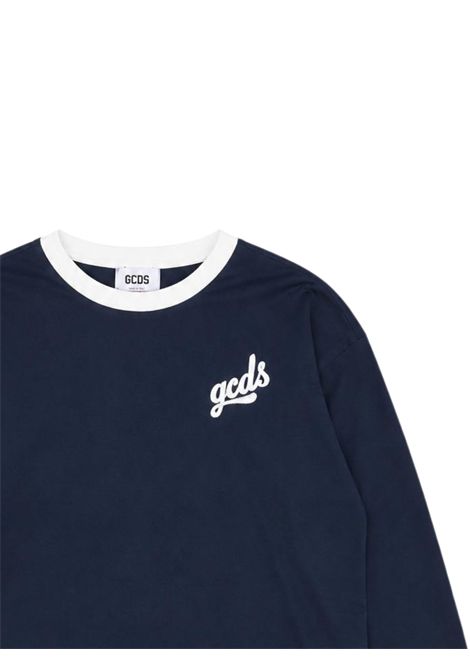 T-shirt bambina blu in cotone GCDS | C2GXQC536J341BLU