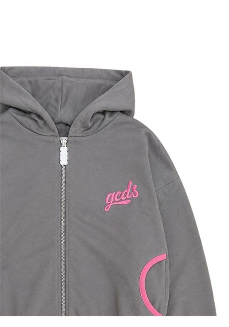 Girls' grey cotton sweatshirt GCDS | C2GXQE539F342GRIGIO