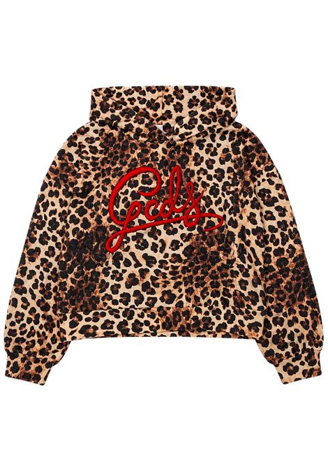 Girls' leopard cotton sweatshirt GCDS | C2GXQE547F342LEOPARDATO