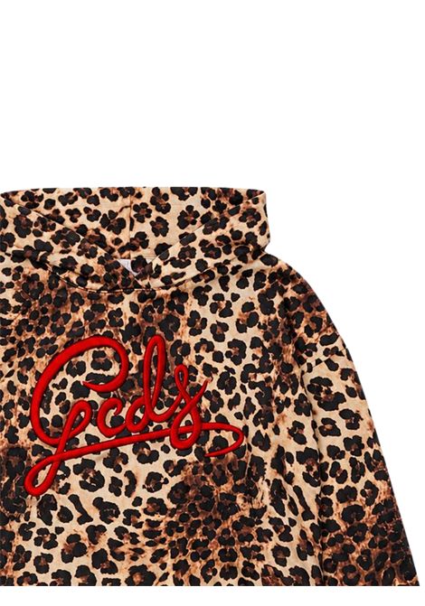 Girls' leopard cotton sweatshirt GCDS | C2GXQE547F342LEOPARDATO