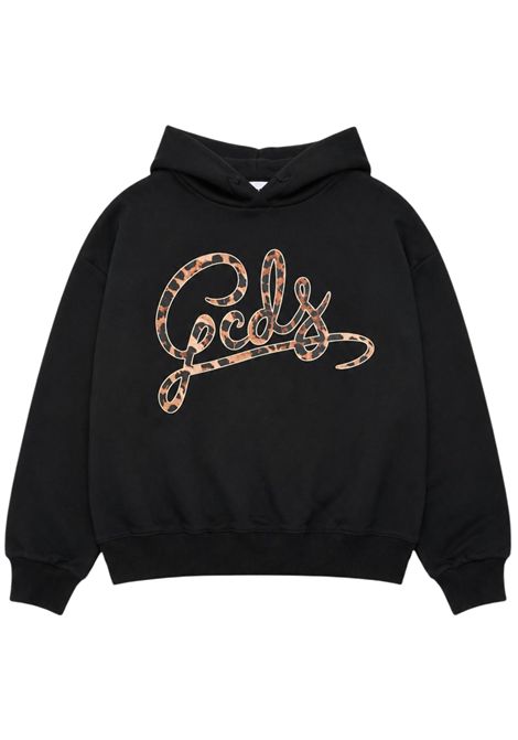 Felpa bambina nera in cotone GCDS | C2GXQE553F342NERA