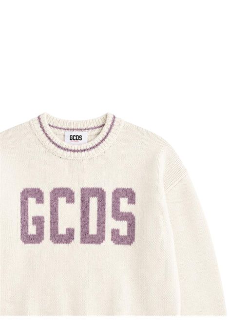 Maglione bambina panna in lana GCDS | C2GXQF586K347PANNA